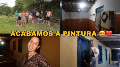 CHURRASCO EM FAMÍLIA NA BEIRA DO RIO+ ACABAMOS A PINTURA DA CASA