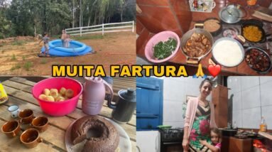 NOSSO DOMINGO NA ROÇA COM VISITAS+ VOU FAZER CHÁ REVELAÇÃO?