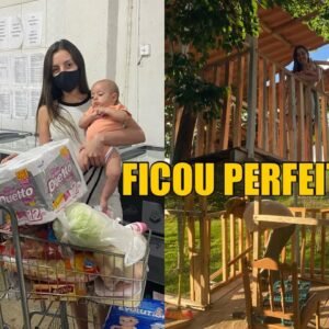 A SACADA DA CASA DE MADEIRA FICOU PRONTA + COMPRA NO MERCADO DE PRATINHA