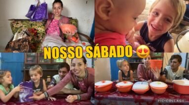 VLOG: ABRINDO OS PRESENTES QUE NOSSA FAMÍLIA GANHOU NA VIAGEM *nosso sábado*