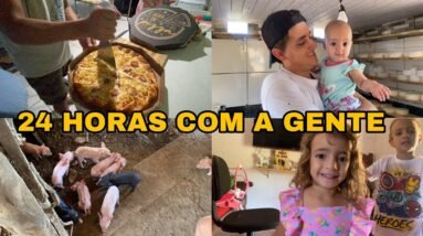 NOSSO DOMINGO * rotina com a roça e pizzaria *