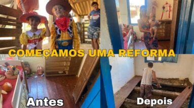 TIRAMOS O ASSOALHO DO QUARTO DAS CRIANÇAS *vamos reformar a casa que moramos*