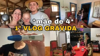 PRIMEIRO VLOG GRÁVIDA | CUIDEI DO LAR | FIZ UM TESTE PRA SABER A SEMANA QUE ESTOU 🤰 *mãe de 4 *