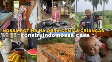 PREPARANDO O CAFÉ DA MANHÃ E ALMOÇO NA OBRA PROS PEDREIROS | FAXINEI A CASA DA ÁRVORE