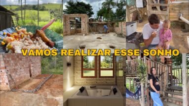 NOSSA TARDE NO SÍTIO: ATUALIZAÇÃO DA OBRA + VAMOS TER UMA HIDROMASSAGEM NA NOSSA CASA 🥹❤️