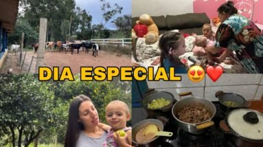 VLOG DO MEU DIA + RECEBEMOS VISITA | ANA E MARIA PEGOU A PRIMINHA PELA PRIMEIRA VEZ ❤️