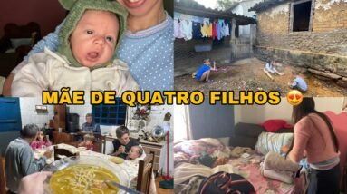 UM DIA NA MINHA VIDA MÃE DE 4 FILHOS MORANDO NA ROÇA