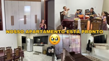 NOSSOS MÓVEIS CHEGARAM! DECORANDO NOSSA SALA ! FICOU PRONTO NOSSO APE